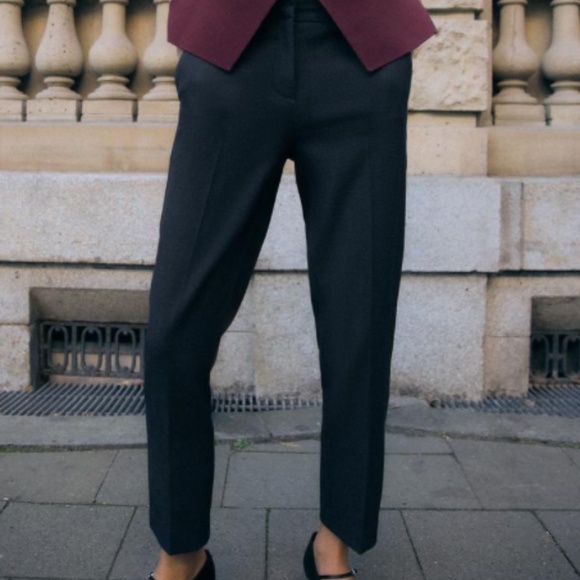 ZARA Pinstripe Ankle Pants in Dark Blue - Picture 14 of 15